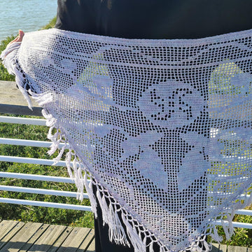 Ossetian-Inspired Filet Crochet Shawl Pattern