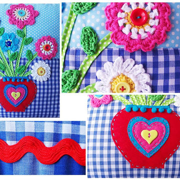 Flower in a vase Crochet cushion
