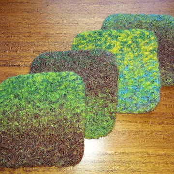 Rainforest Felted Coasters