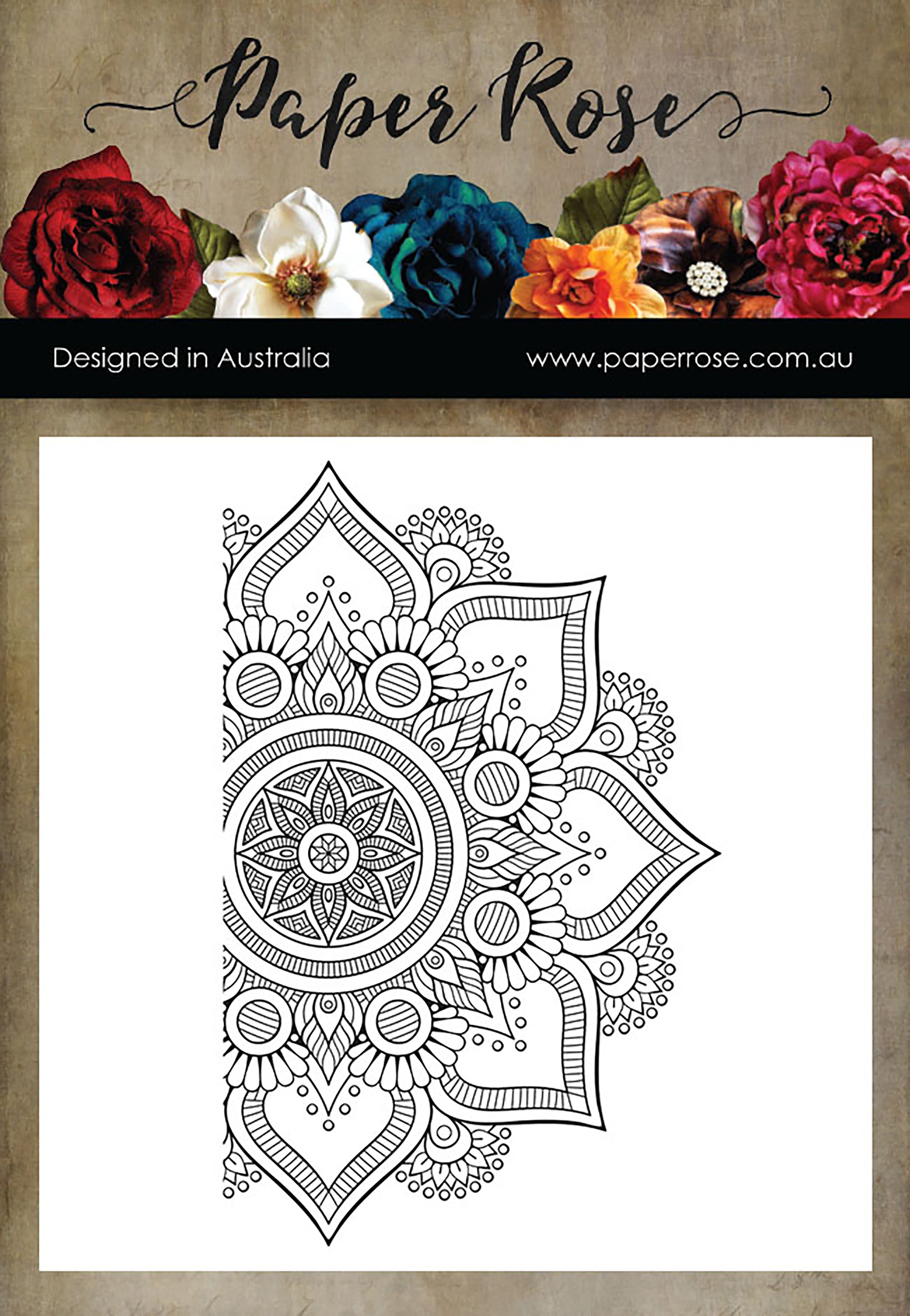 Paper Rose Cling Stamps - Mandala Ornament