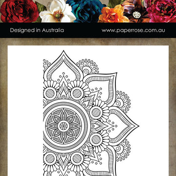 Paper Rose Cling Stamps - Mandala Ornament