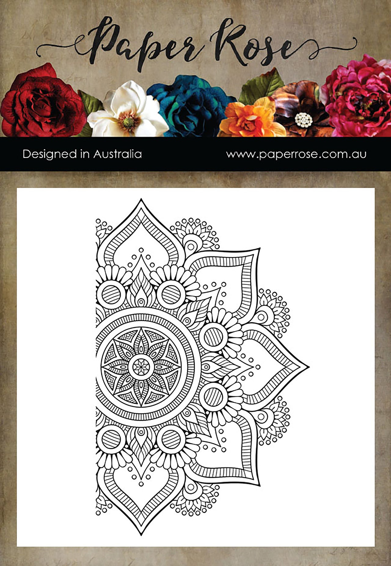 Paper Rose Cling Stamps - Mandala Ornament