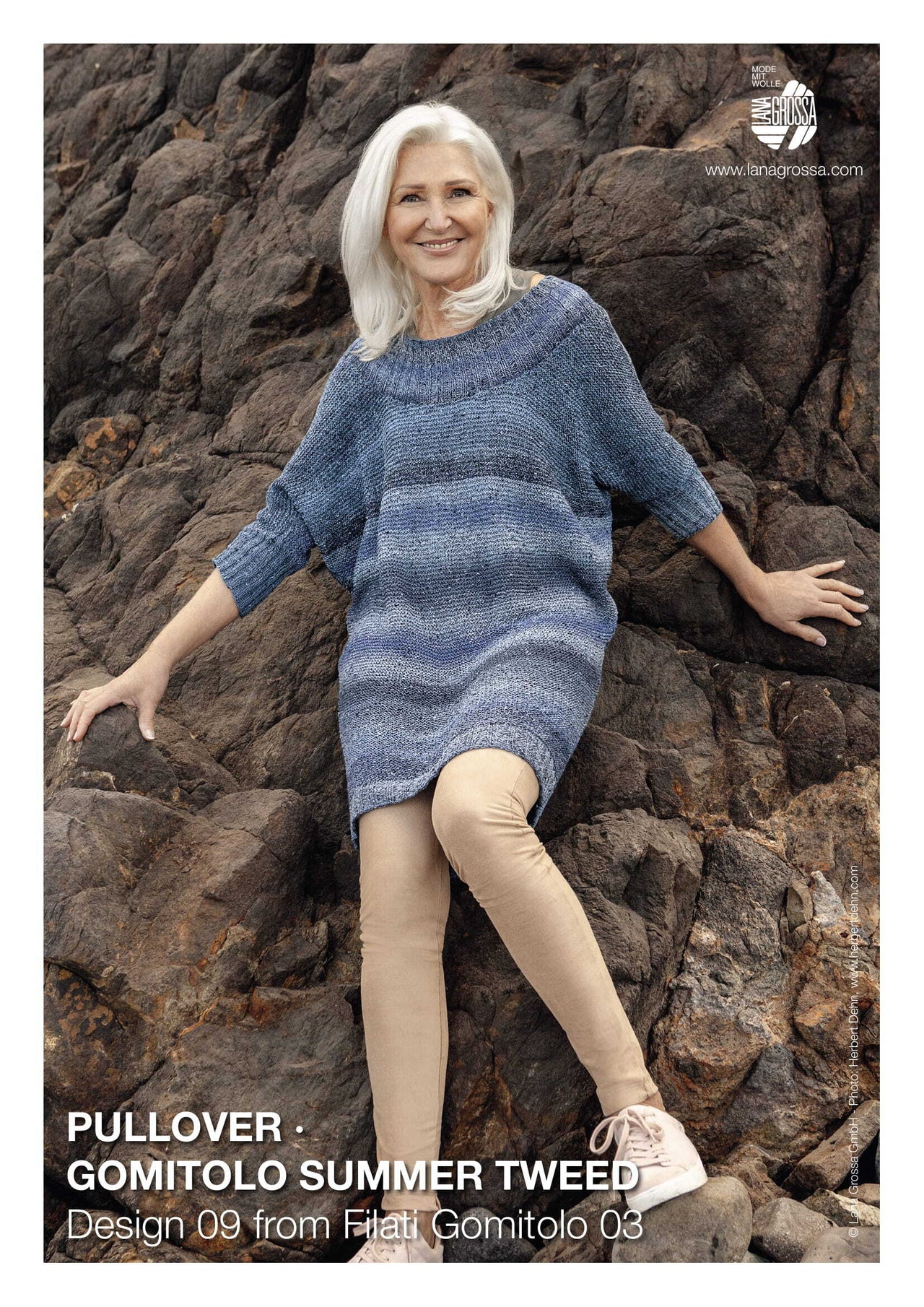 Striped Pullover in Lana Grossa Gomitolo Summer Tweed - 09 - Downloadable PDF