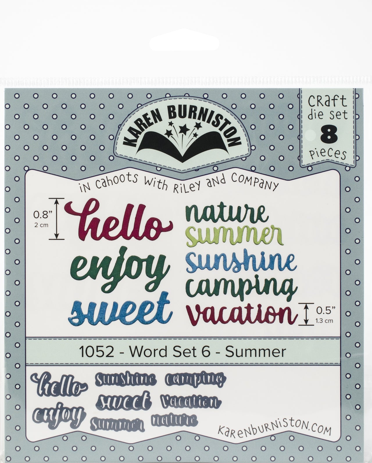KB Riley Karen Burniston Dies - Word Set 6-Summer .5" To .8"