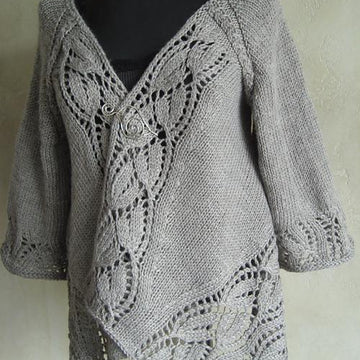#112 Dramatic Lace Top-Down Wrap Cardigan
