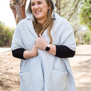 Pocket Shawl with a Detachable Hoodie