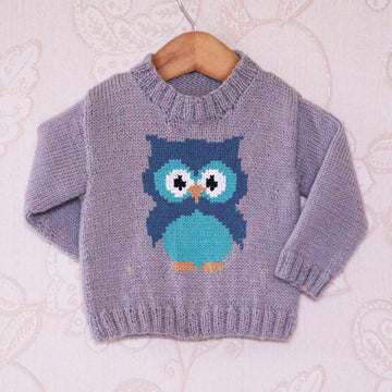 Intarsia - Little Owl Chart - Childrens Sweater