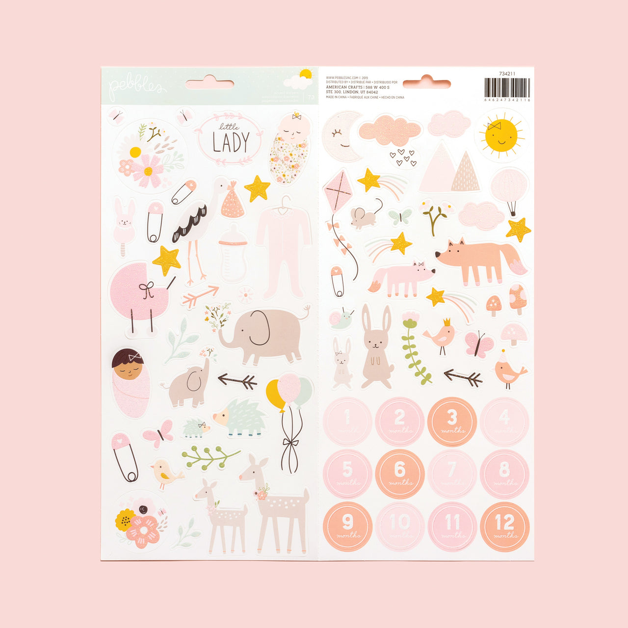 American Crafts Peek-A-Boo You Cardstock Stickers 6"X12" 73/Pkg - Icons, Girl W/Glitter Accents