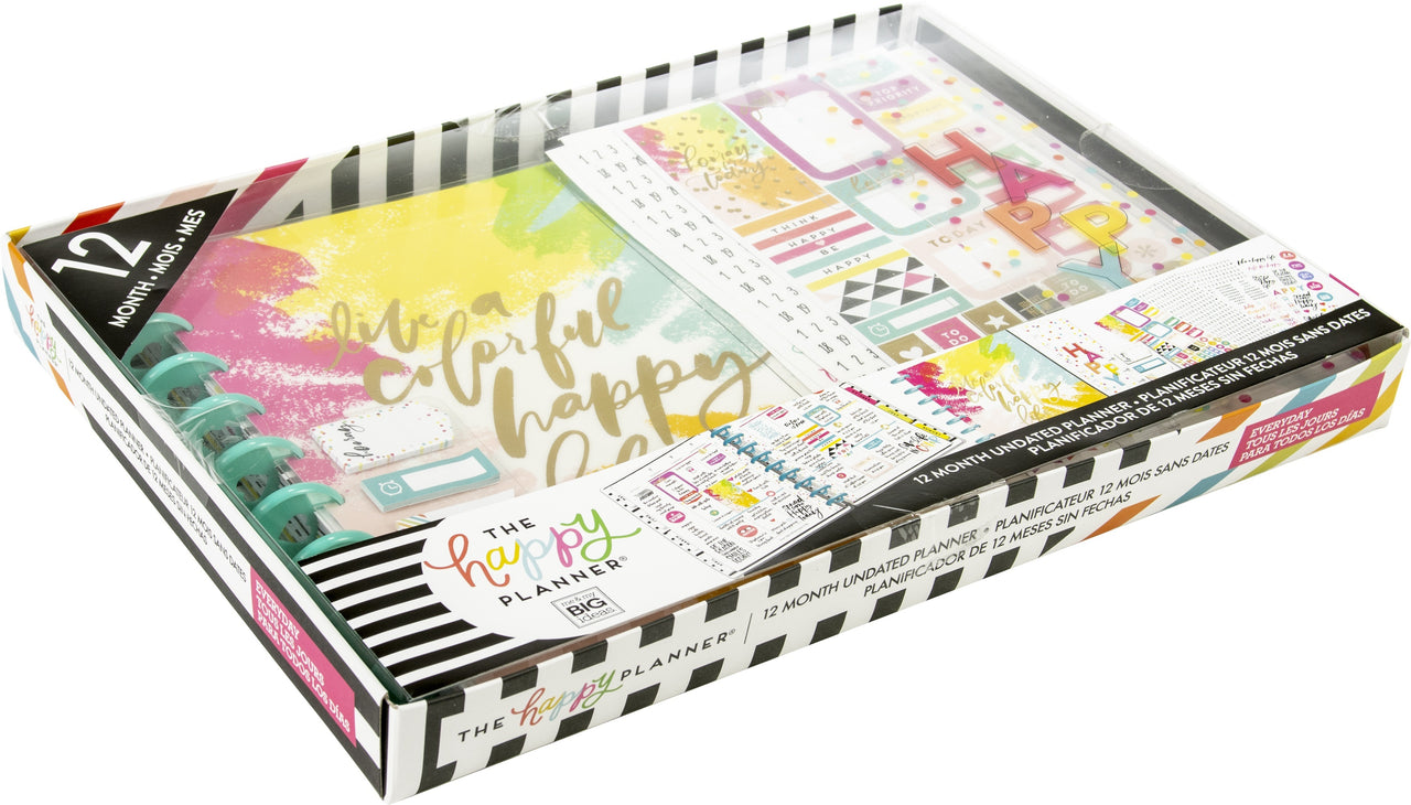 Happy Planner 12-Month Undated Medium Planner Box Kit - Colorful Happy
