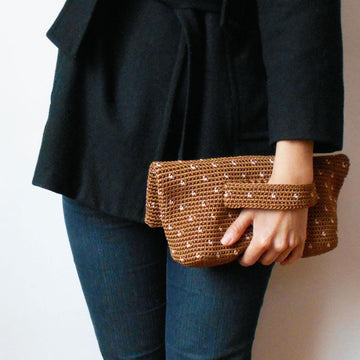 Polka dot clutch