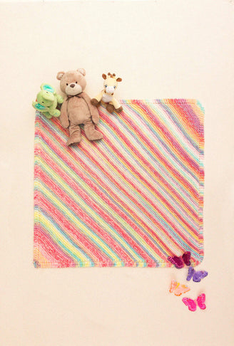 Simple Diagonal Baby Afghan in Lion Brand Ice Cream - L60358 - Downloadable PDF