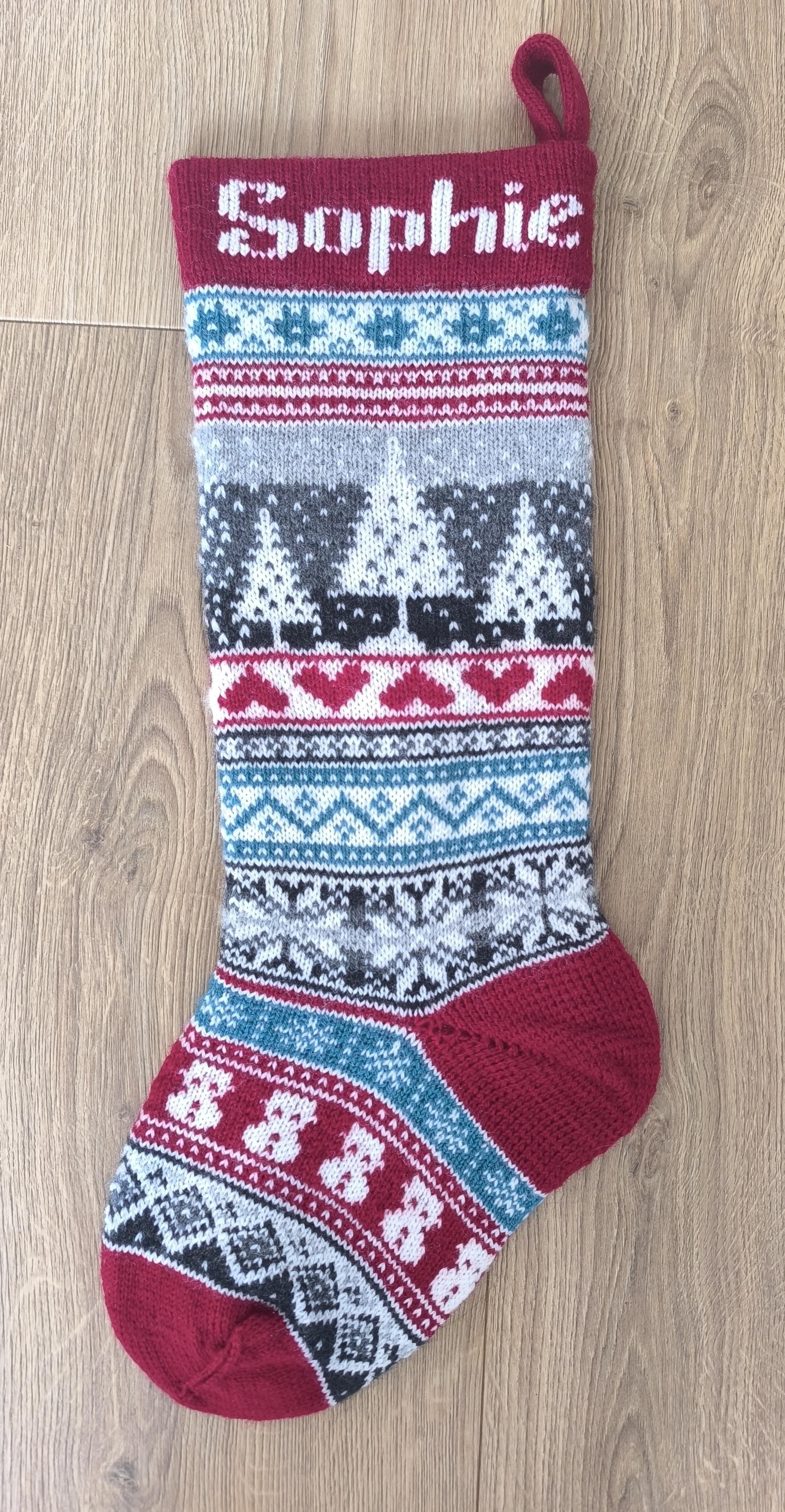 Personalised 4-ply stranded fairisle christmas stockings - 2 designs