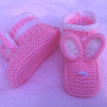 PINK Bunny Baby Booties