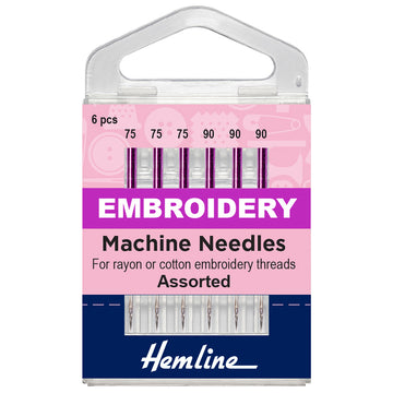 Hemline Sewing Machine Needles - Embroidery - Mixed - 5 Pieces