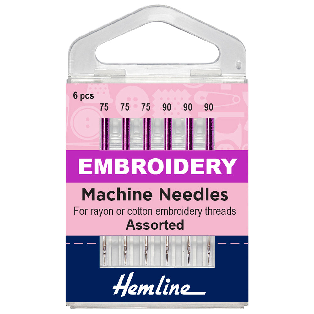 Hemline Sewing Machine Needles - Embroidery - Mixed - 5 Pieces