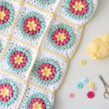 Popcorn Garden Granny Blanket