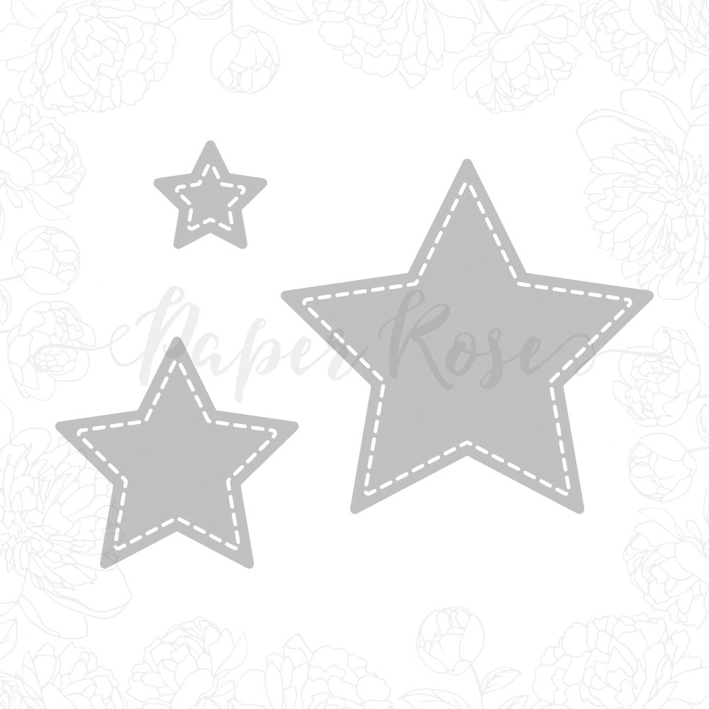 Paper Rose Dies - Small Stitched Stars