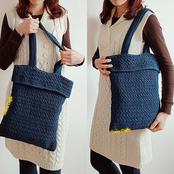 Petrol Blue Tote Bag Crochet Pattern