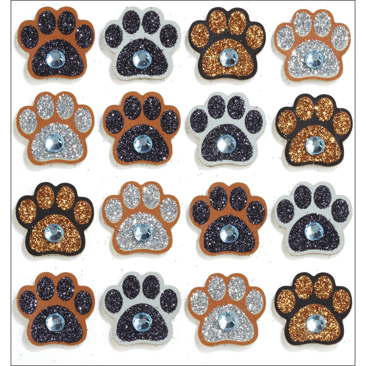 Jolee's Cabochon Dimensional Repeat Stickers - Paw Prints