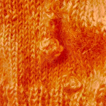 Pure wool orange hat with bobbles
