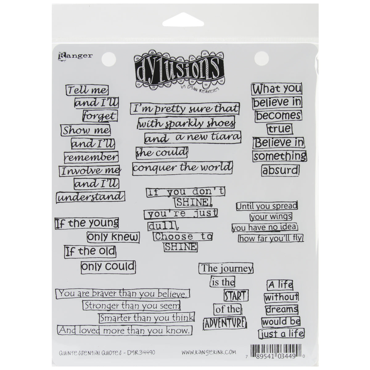 Ranger Dyan Reaveley's Dylusions Cling Stamp Collections 8.5"X7" - Quintessential Quotes