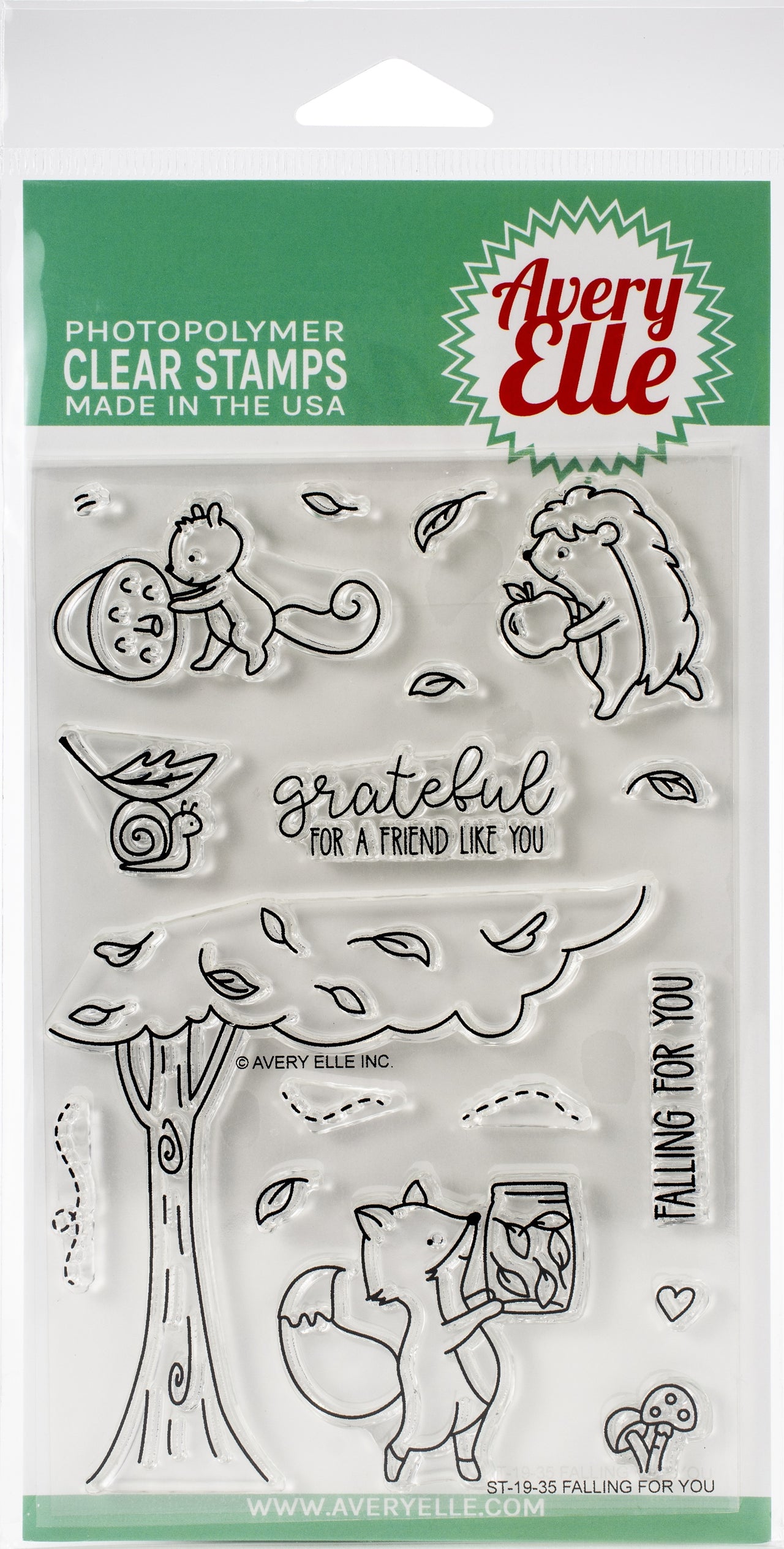 Avery Elle Clear Stamp Set 4"X6" - Falling For You