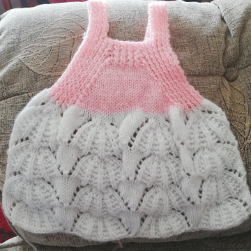 SeaShells Dress, Bonnet/Cap, Matinee Coat Newborn, 0-3mths