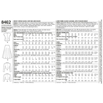 Simplicity 8462 Women's Vintage Blouse, Skirt and Lined Bolero - Sewing Pattern