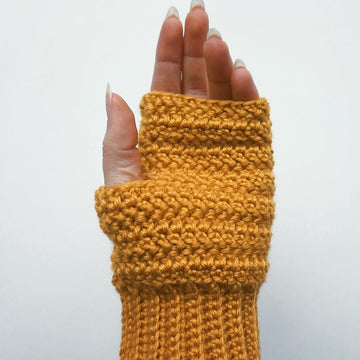 Honeysuckle Herringbone Mittens