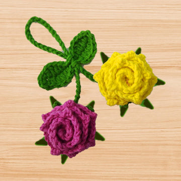 Crochet Flowers Keychain & Bag Charm Pattern (PDF + Video Tutorial)