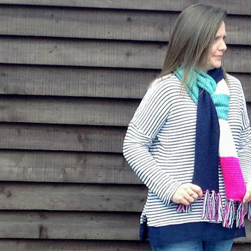 Tunisian Colour Block Scarf