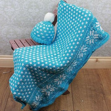 Snowflake Blanket & Hat Knitting Pattern - 295
