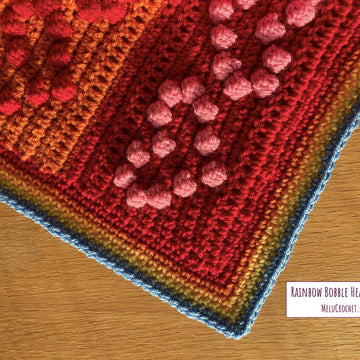Rainbow Bobble Heart Blanket