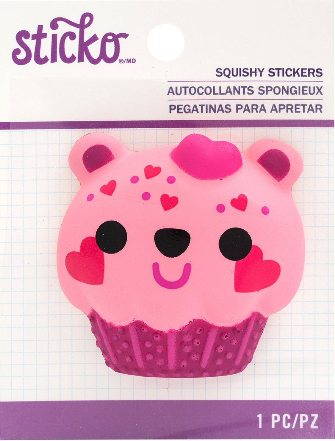Sticko Squishy Sticker - Bear Cupcake