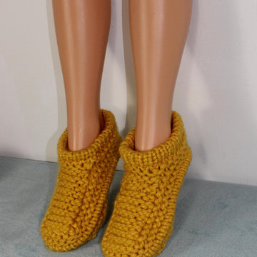 Ladies Simple Super Chunky Slippers Circular