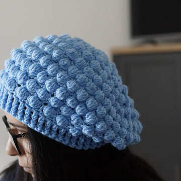 Bobble stitch beret