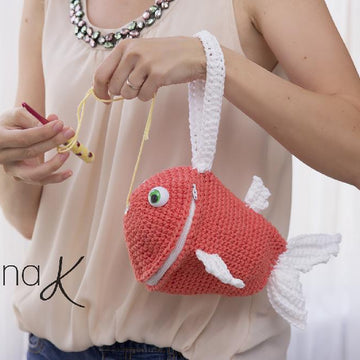 Fish Wristlet Yarn Holder Bag