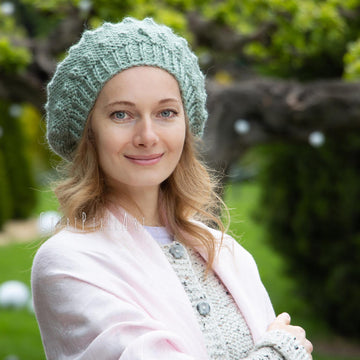 Celadon Knit Beret Hat