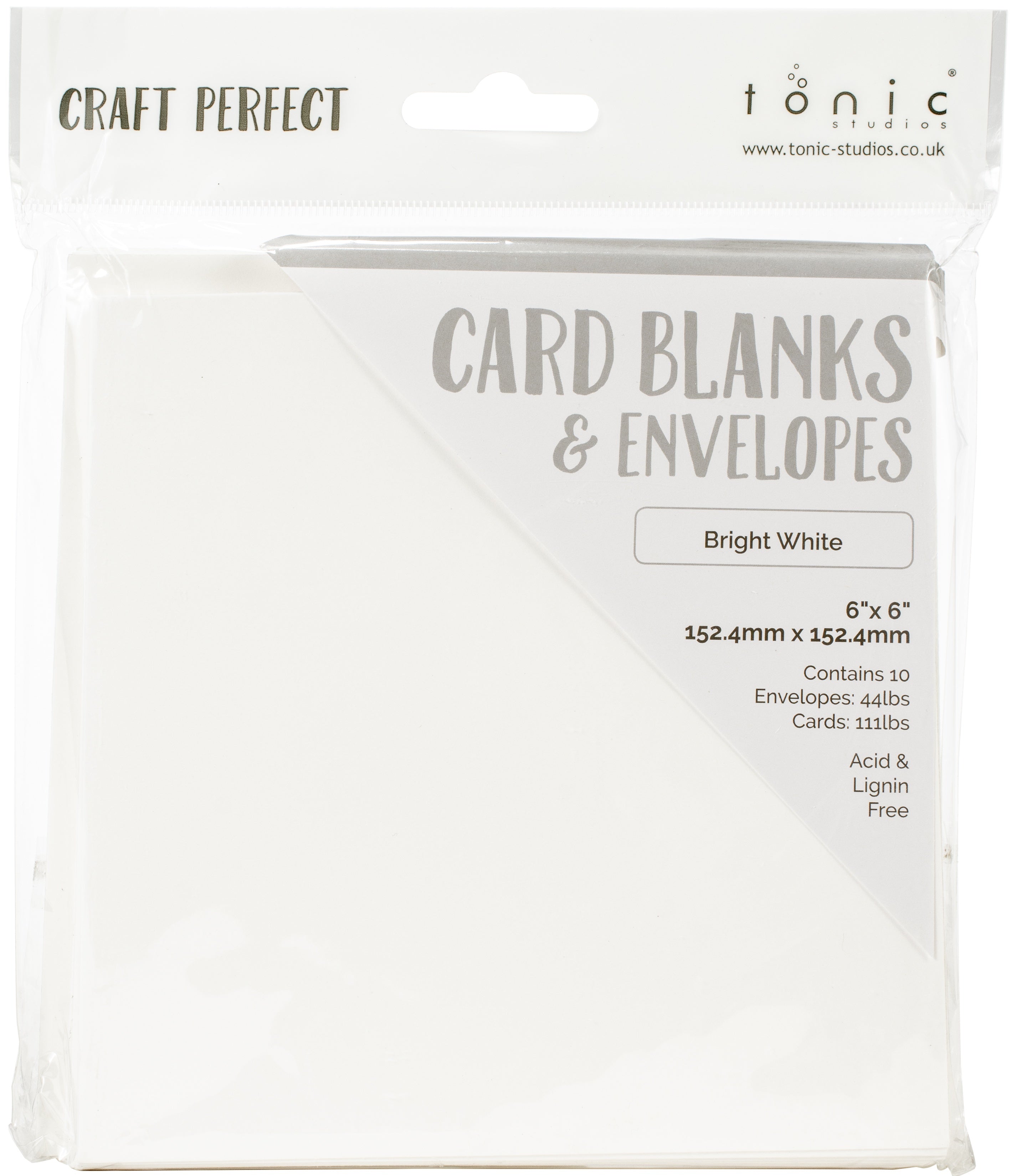 Tonic Studios Craft Perfect Card Blanks 6"X6" - Bright White
