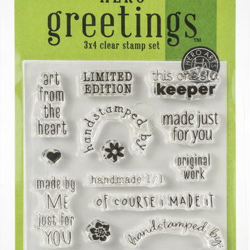 Hero Arts Greetings Clear Stamps 3"X4" - Limited Edition