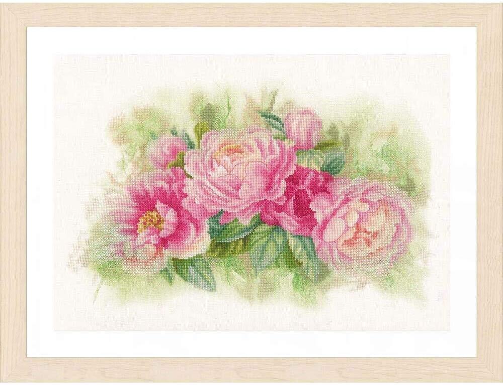 Lanarte Bouquet of Peonies Cross Stitch Kit