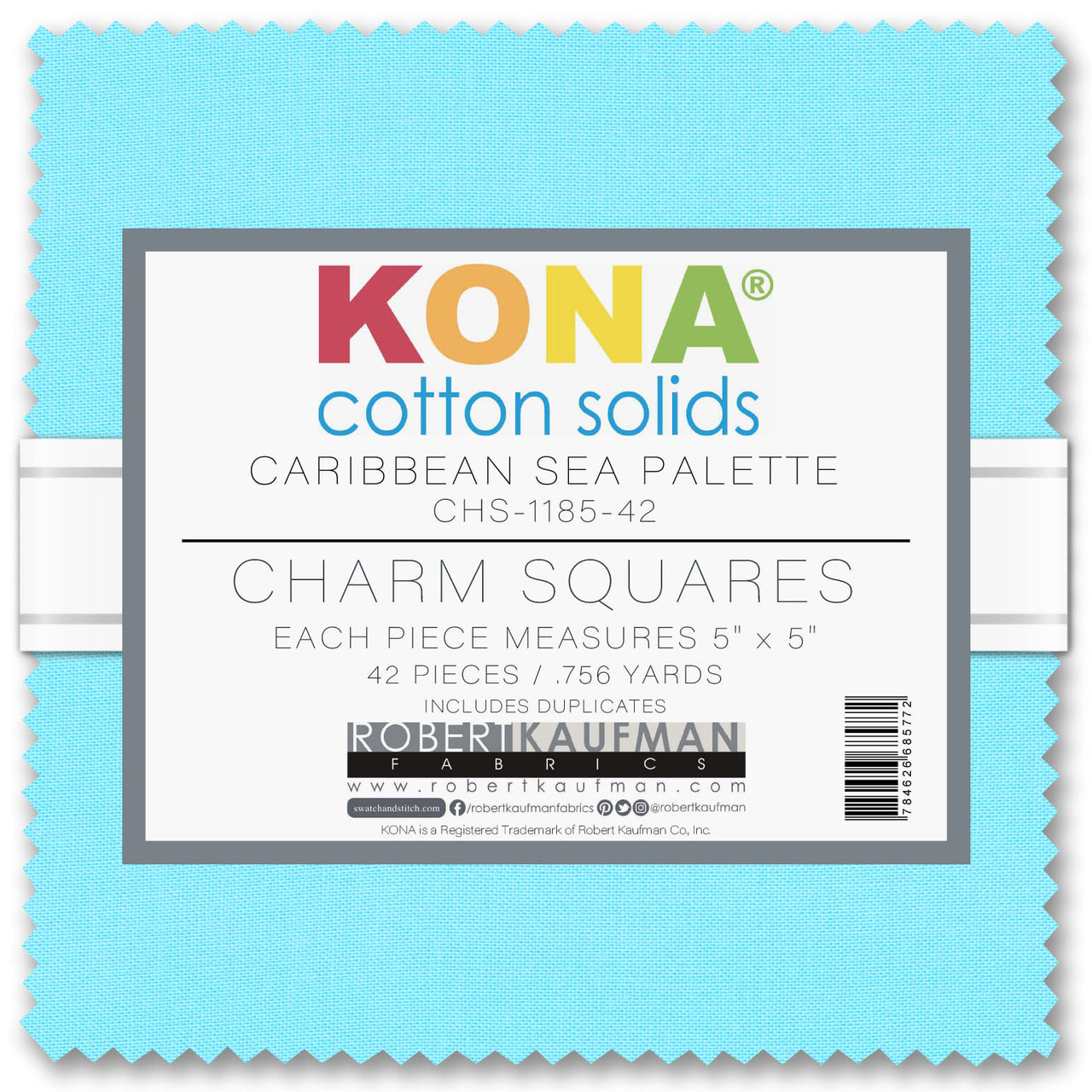 Robert Kaufman Kona Cotton Charm Pack - Caribbean