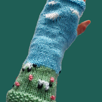 Sheepy Fingerless Mitts