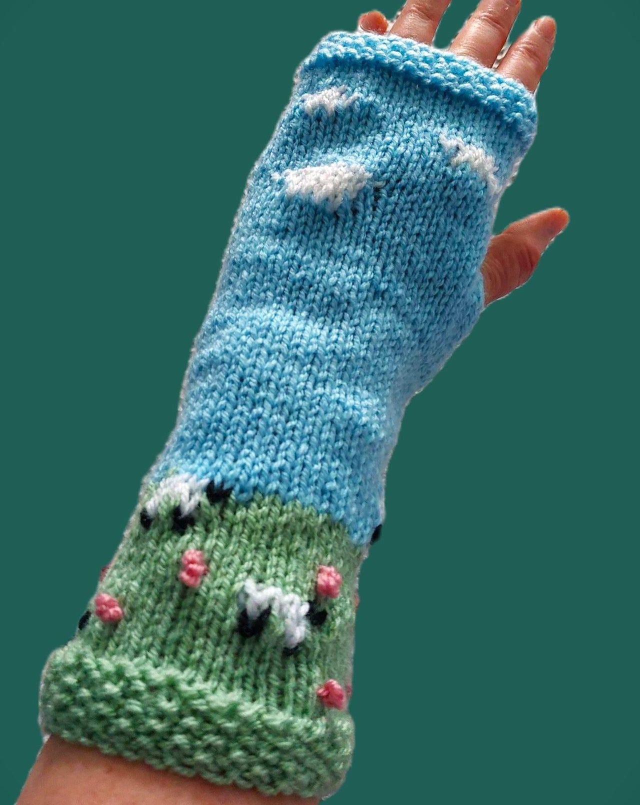 Sheepy Fingerless Mitts