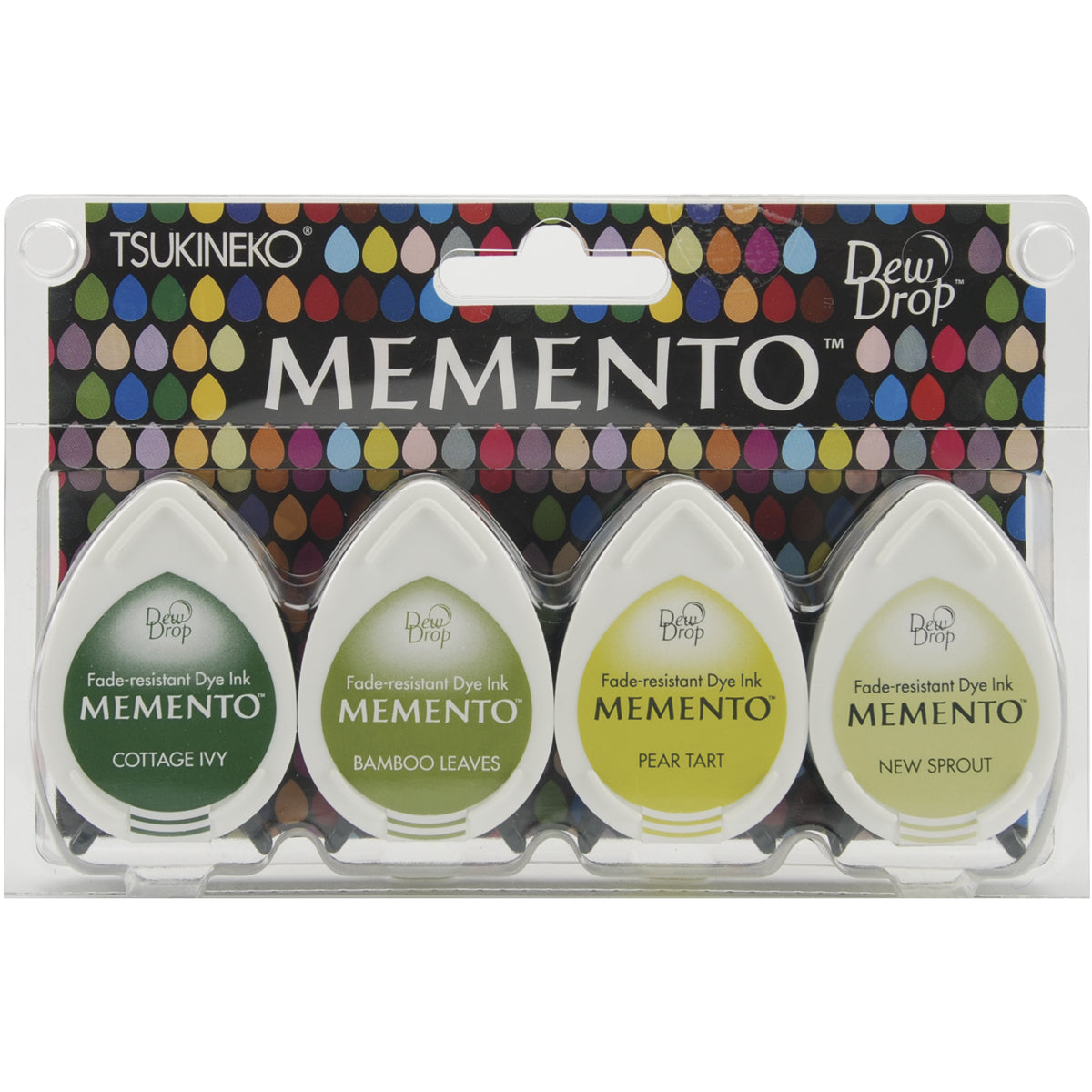 Imagine Memento Dew Drop Dye Ink Pads 4/Pkg - Greenhouse