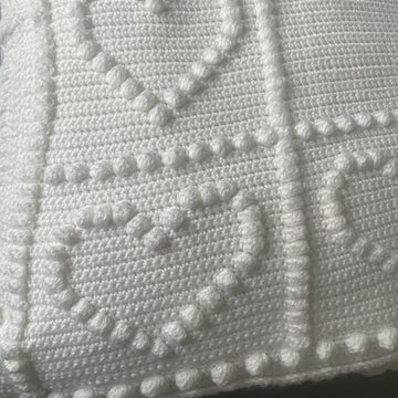 Not a Granny Square Bobble Heart Blanket