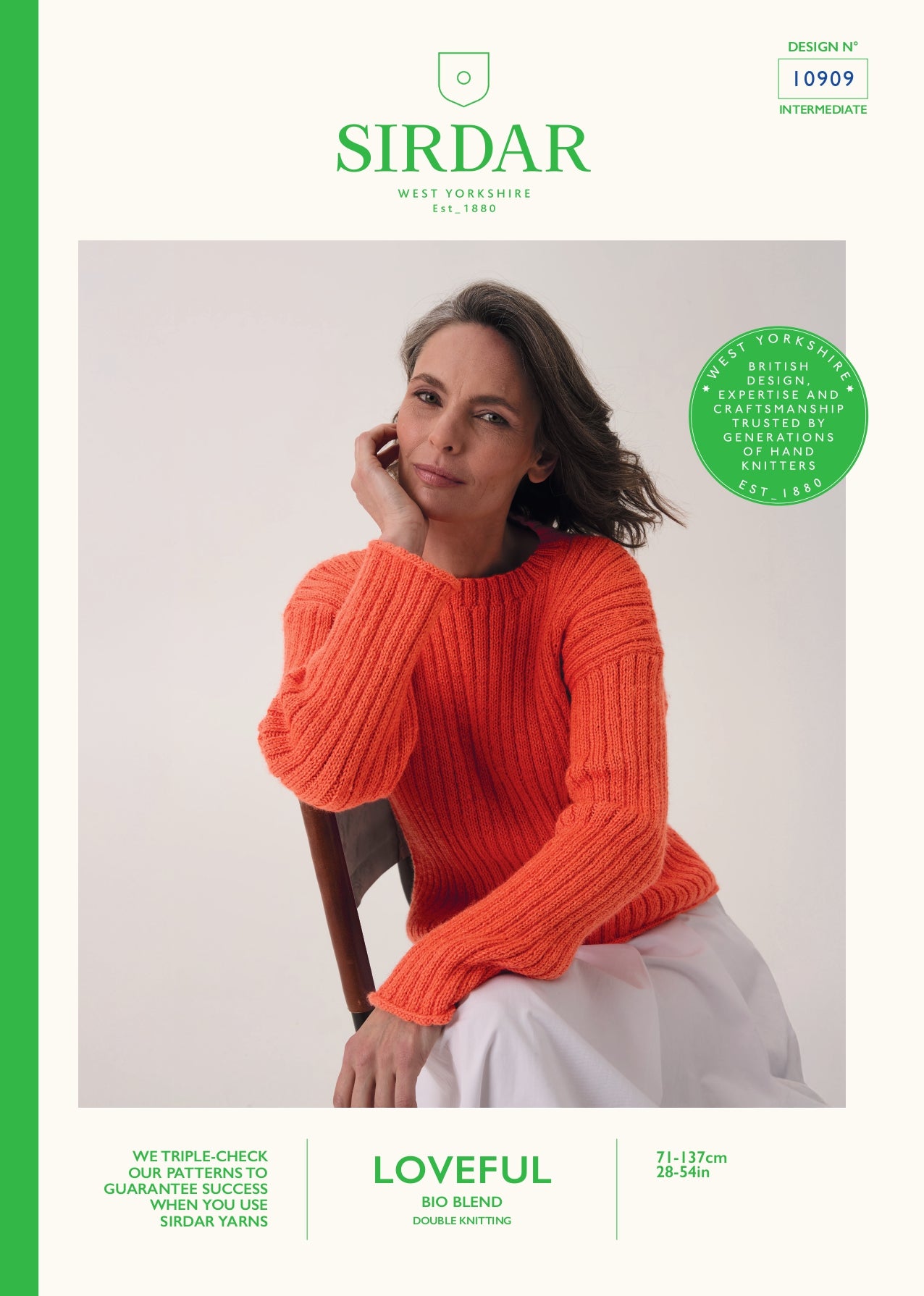 Trumpet Flower Rib Sweater in Sirdar Loveful 100% Bio Blend - 10909 - Downloadable PDF