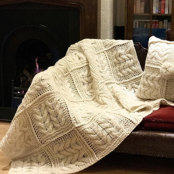 Cable Squares Afghan and Cushion Cover
