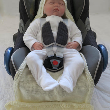 Mini Moo Hooded Baby Car Seat Blanket