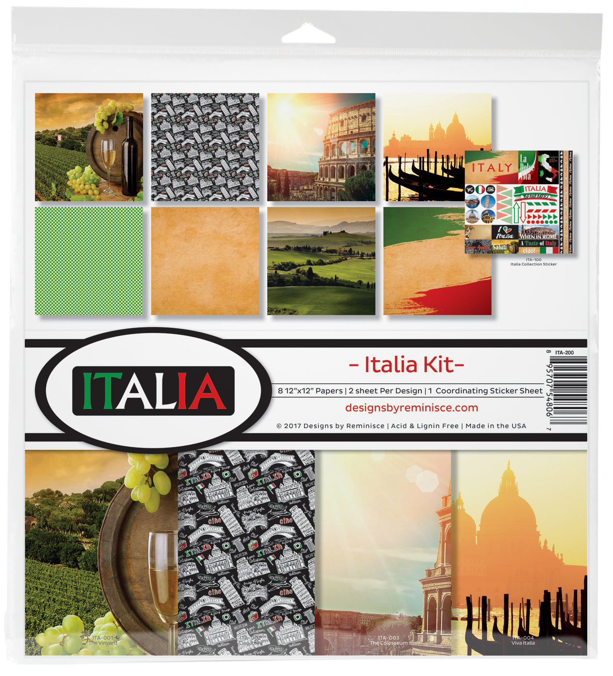 Reminisce Collection Kit 12"X12" - Italia